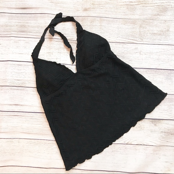 Mossimo Supply Co. Other - Mossimo Crochet Black Halter Tankini Top